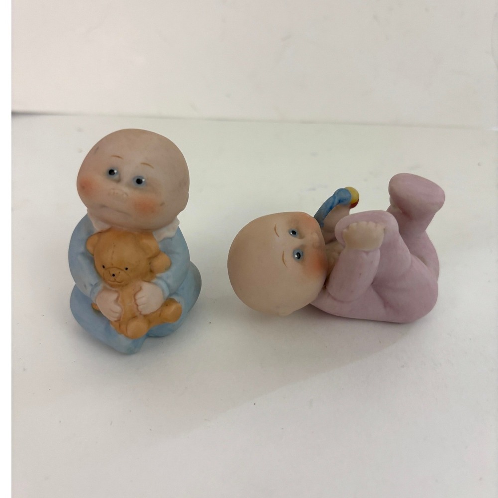Vintage 1984 GAA Inc Baby Figurines 54 Edition Teddy Bear Pair Set of 2